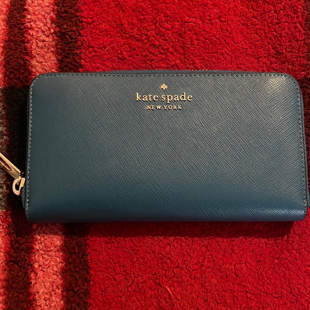 Kate Spade, dark peacock, large continental wallet